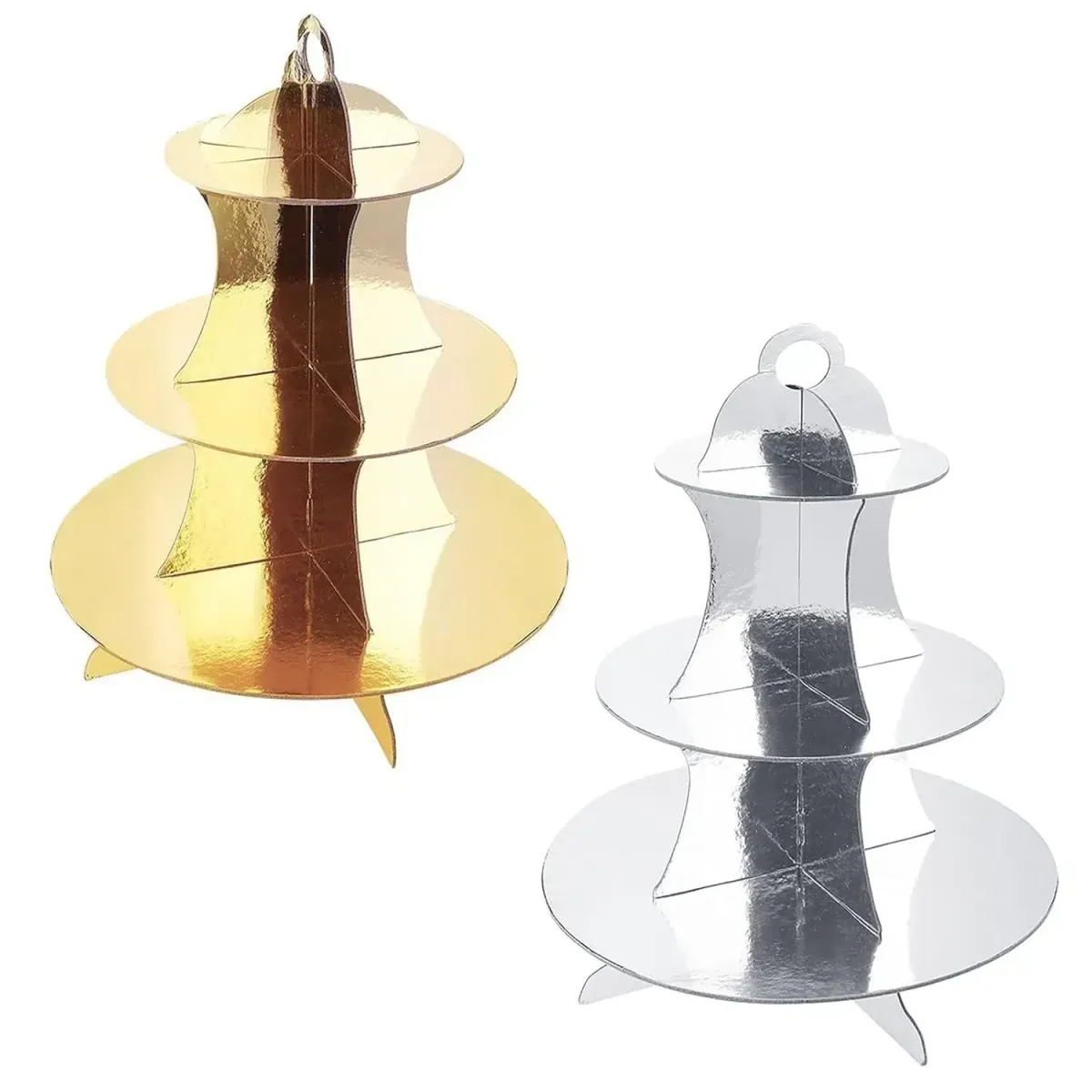 Metallic 3-Tier Cupcake Stand for Elegant Serving
