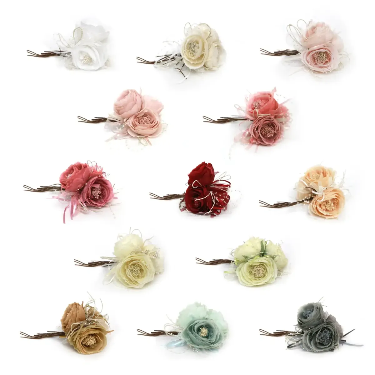 Organza Rose With Satin & Pearl Ribbon