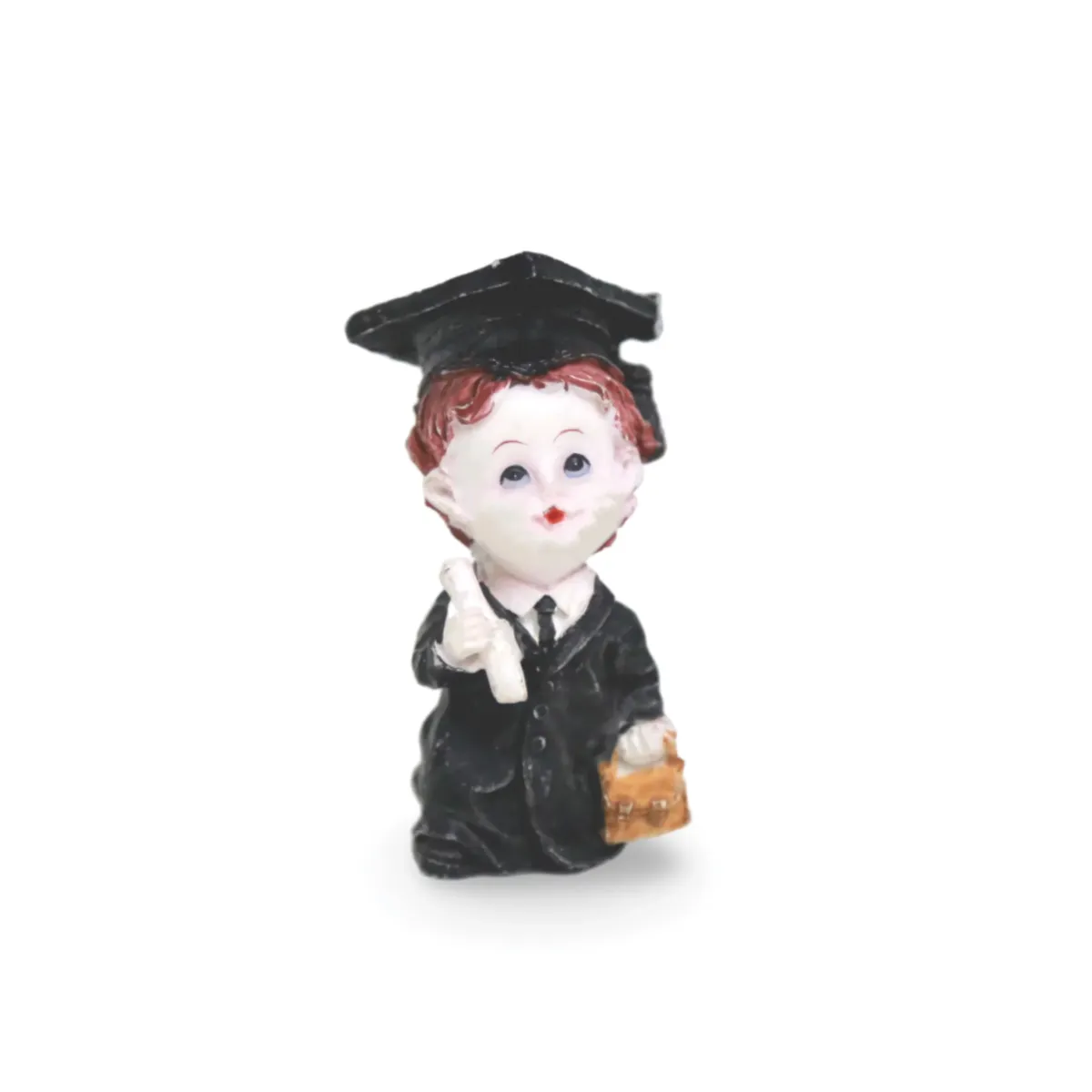 Graduated Boy Holding Certificate Statue – 12″ Resin Graduate Figurine with Diploma, Perfect Graduation Party Decor & Keepsake Gift