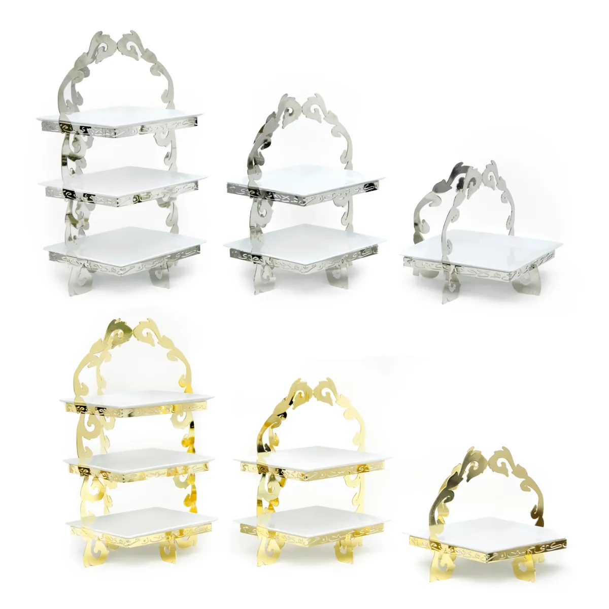 Square Ceramic Plates Metallic Stand