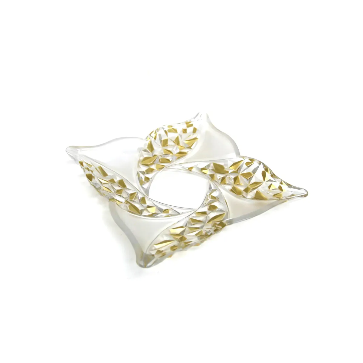 Pearl White, Brown, and Gold ALP Large Plate – Serve with Elegant Style!