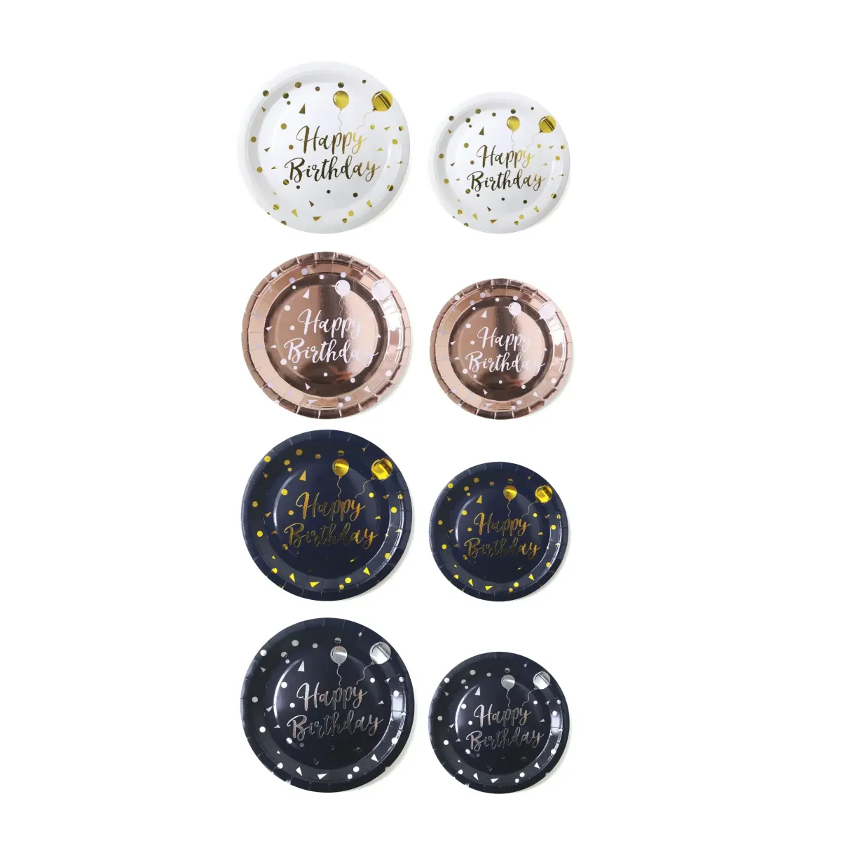 Dotted Happy Birthday Paper Plates Party Tableware