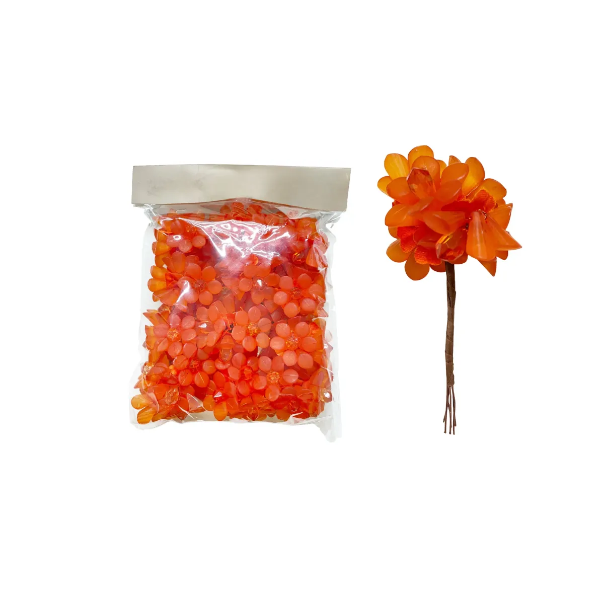 Orange Glass Flower Motif