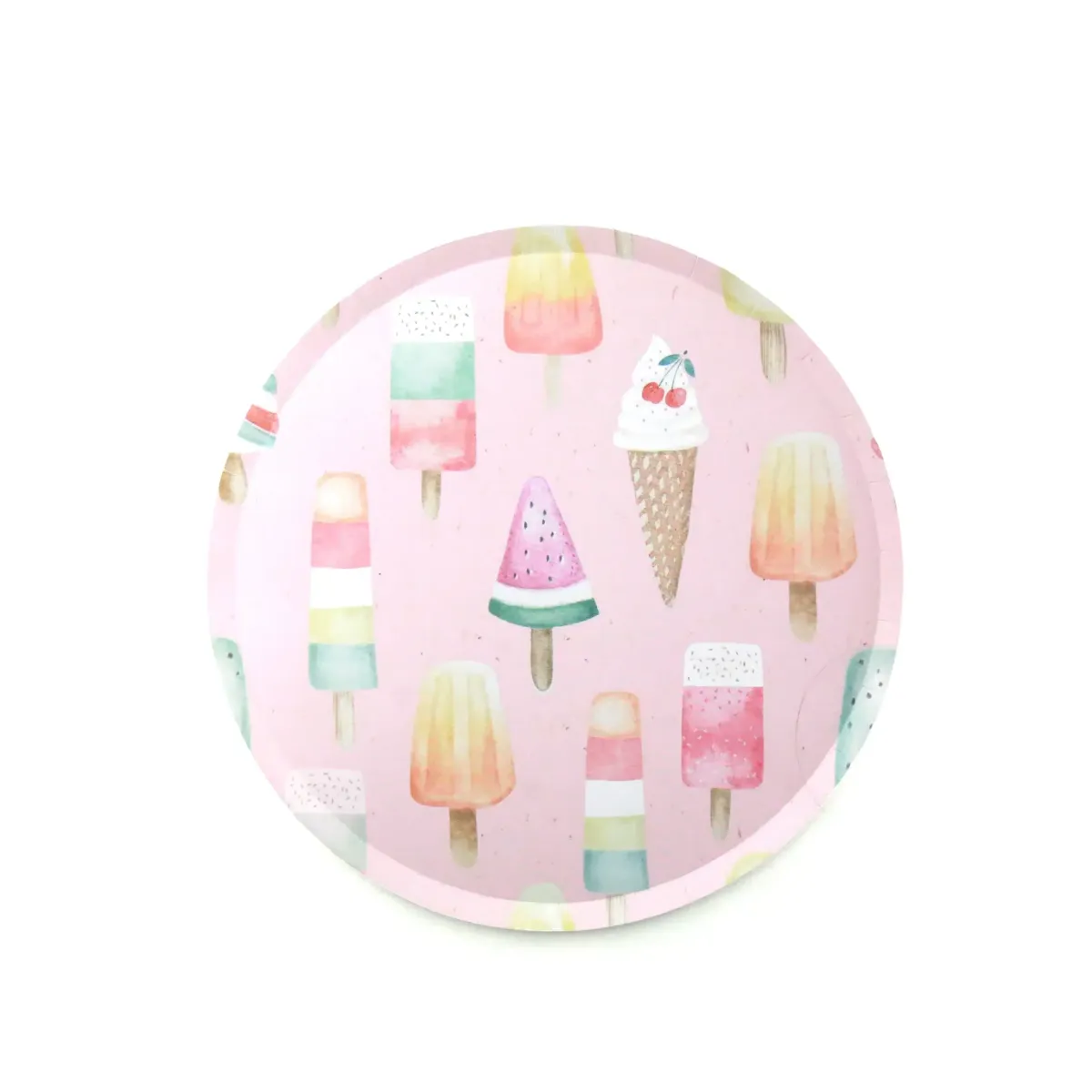 Ice Cream Pink Paper Plates Kids Party Tableware