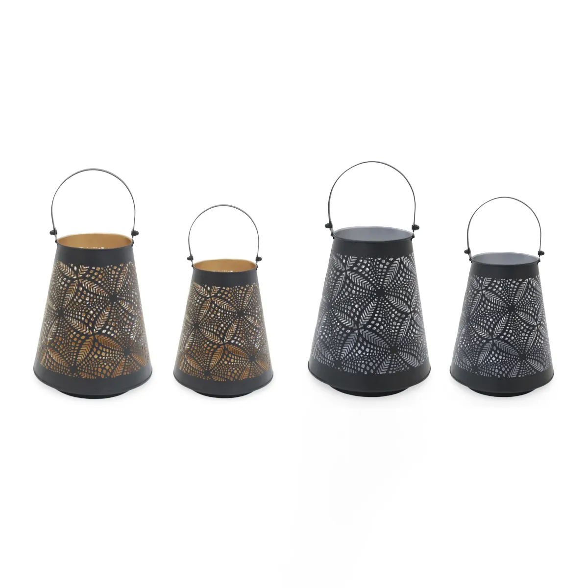 Black & Metal Candle Holder 15×28 cm Decor Stand