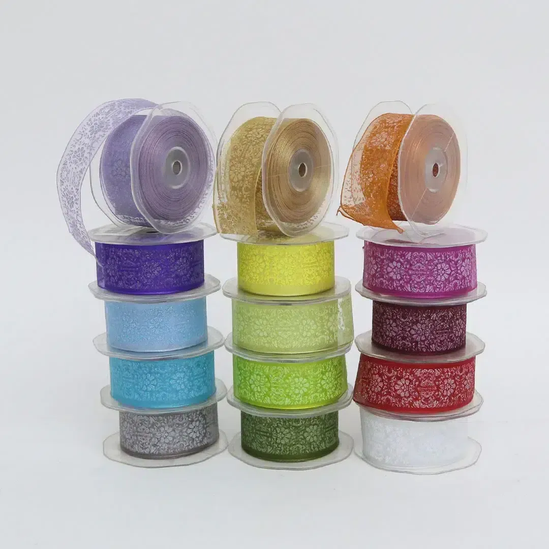 Flower Pattern Organza Ribbon