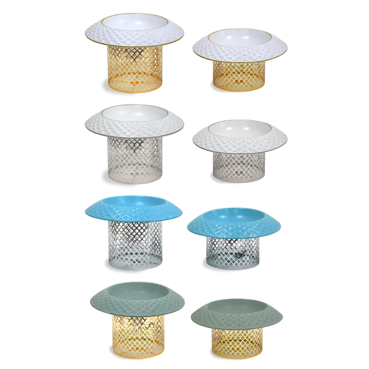 Elegant Ramadan Accents: Embossed Ceramic Plates with Stands for Refined Decoratives