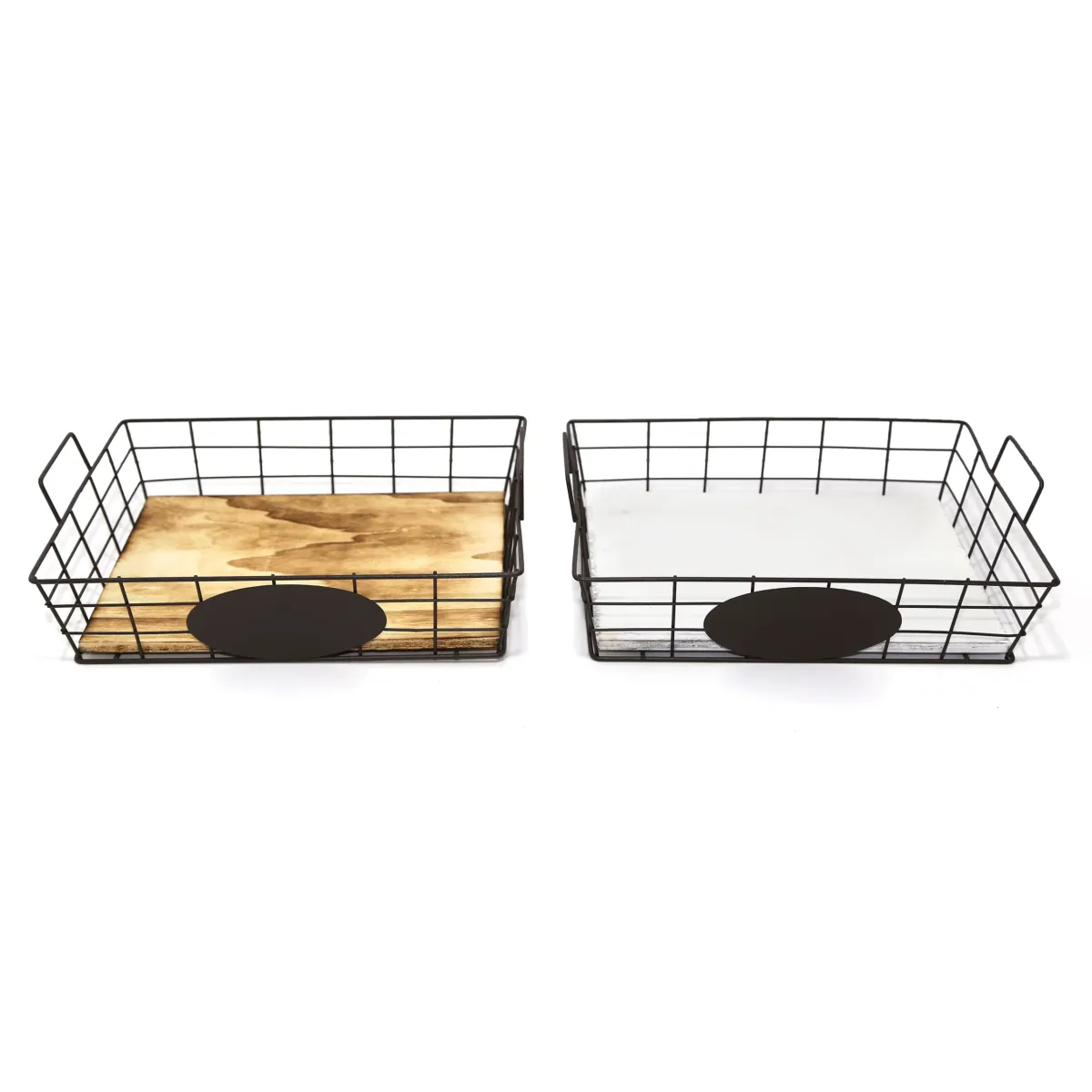 Oval Plaque Rectangle Metal Wooden Basket