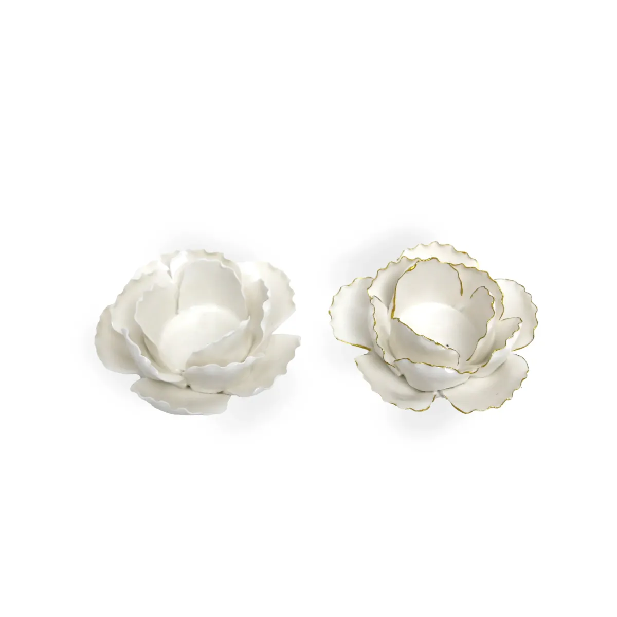 3 Layer White Rose Candle Holder
