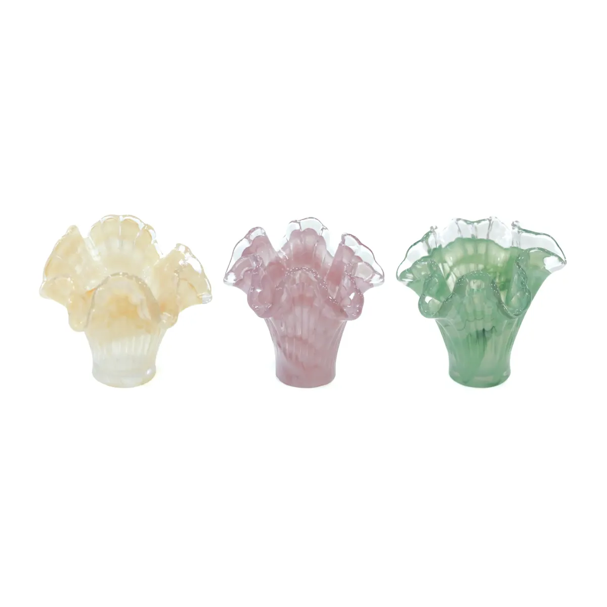 Wavy Ribbed Glass Vase – Modern Elegant Decor