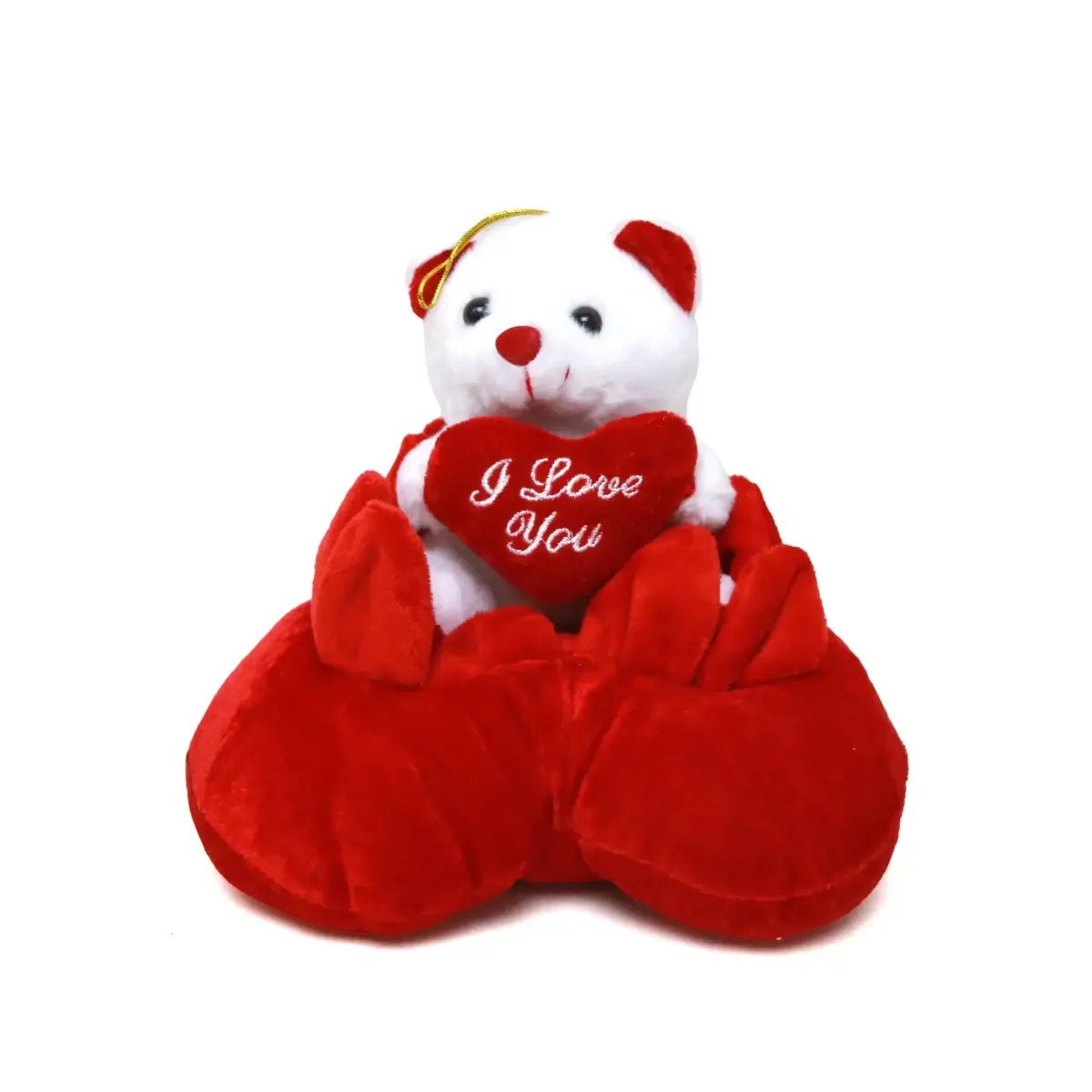 Bear Sitting On Red Heart Plush