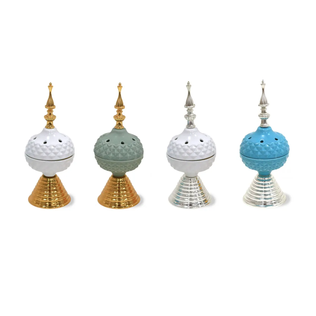 Celestial Scents: Sphere Ceramic Burner with Cover & Stand for Ramadan Decoratives