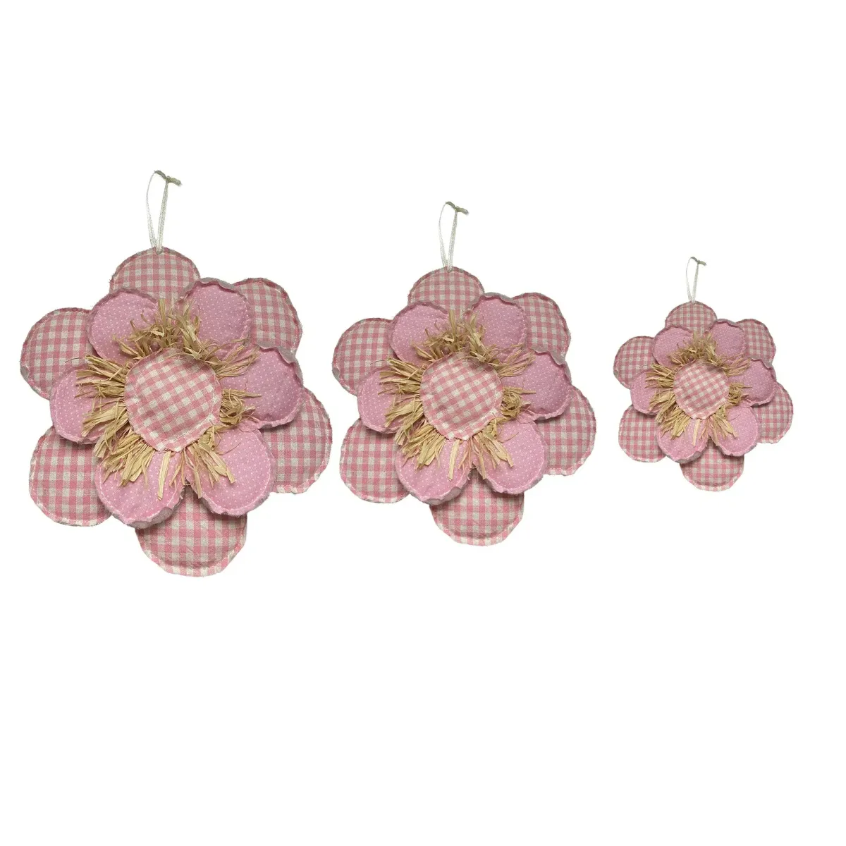 Pink Ivory Spongy 2 Layers Flower with Straw – Soft Floral Charm for Decor!