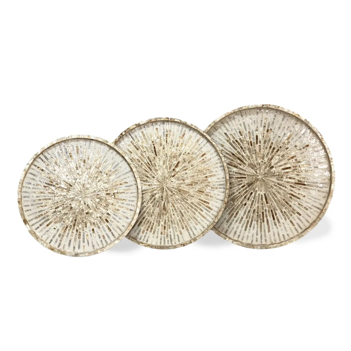 Round Tray with Mop White Brown Line – Organize with Unique Style!