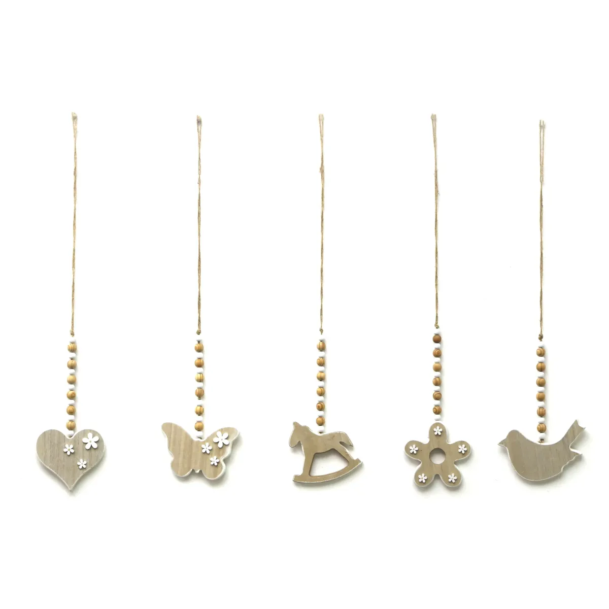 Wooden Hanger With Wooden Beads Rope