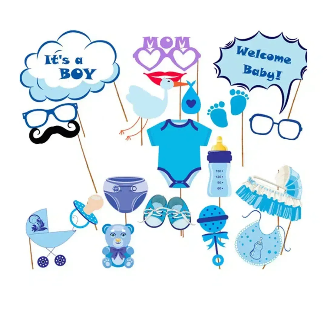 “Welcome Baby Boy” Props on Sticks – Celebrate His Arrival with Joy!