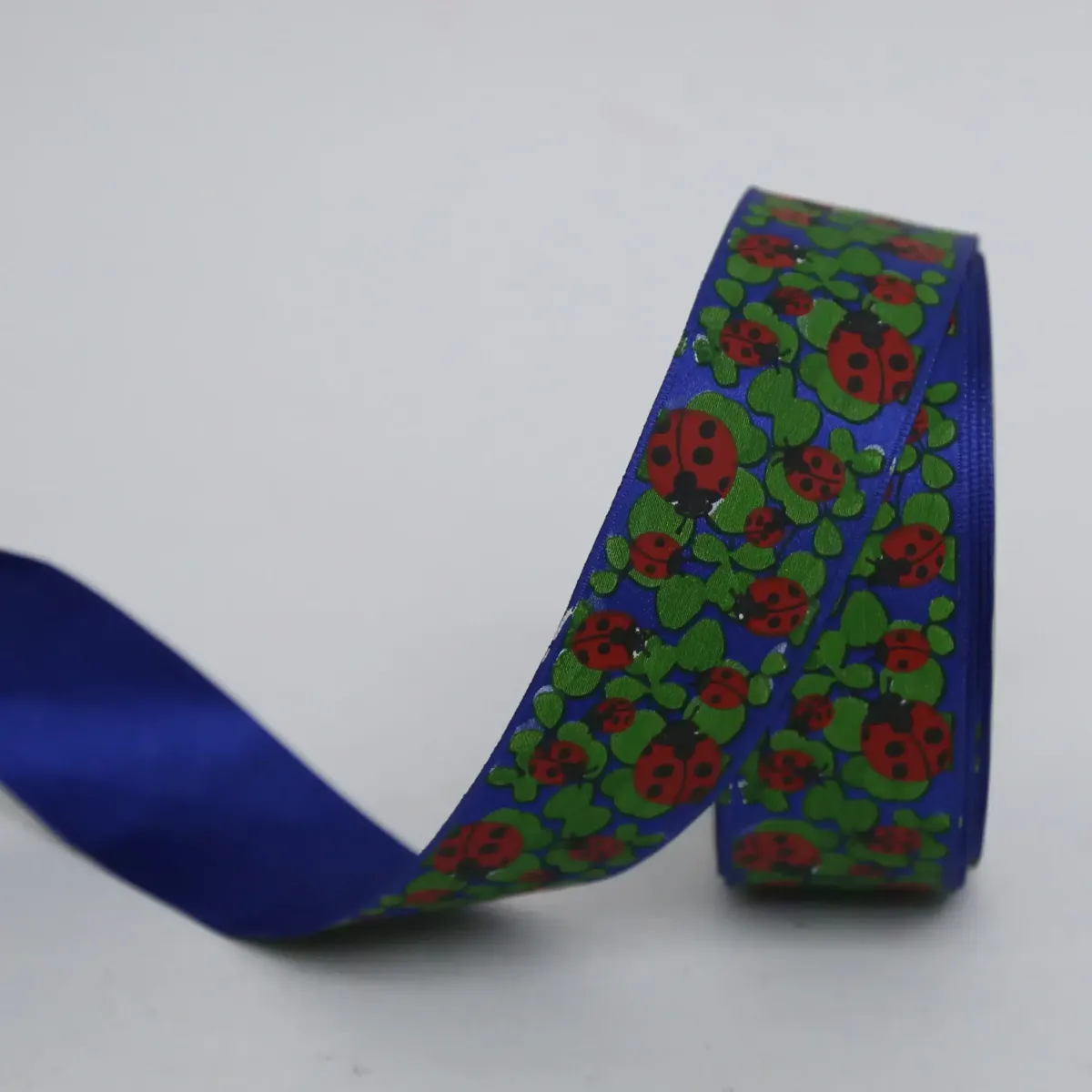 Navy Lady Bug Taffeta Ribbon