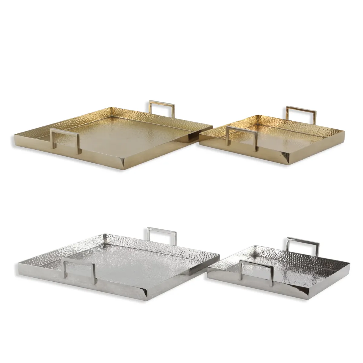 Silver Dutch Handle Square Felix Serving Tray