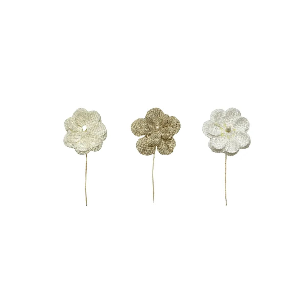 Two‑Layer Jute Flower Motifs – 50 pcs Pack