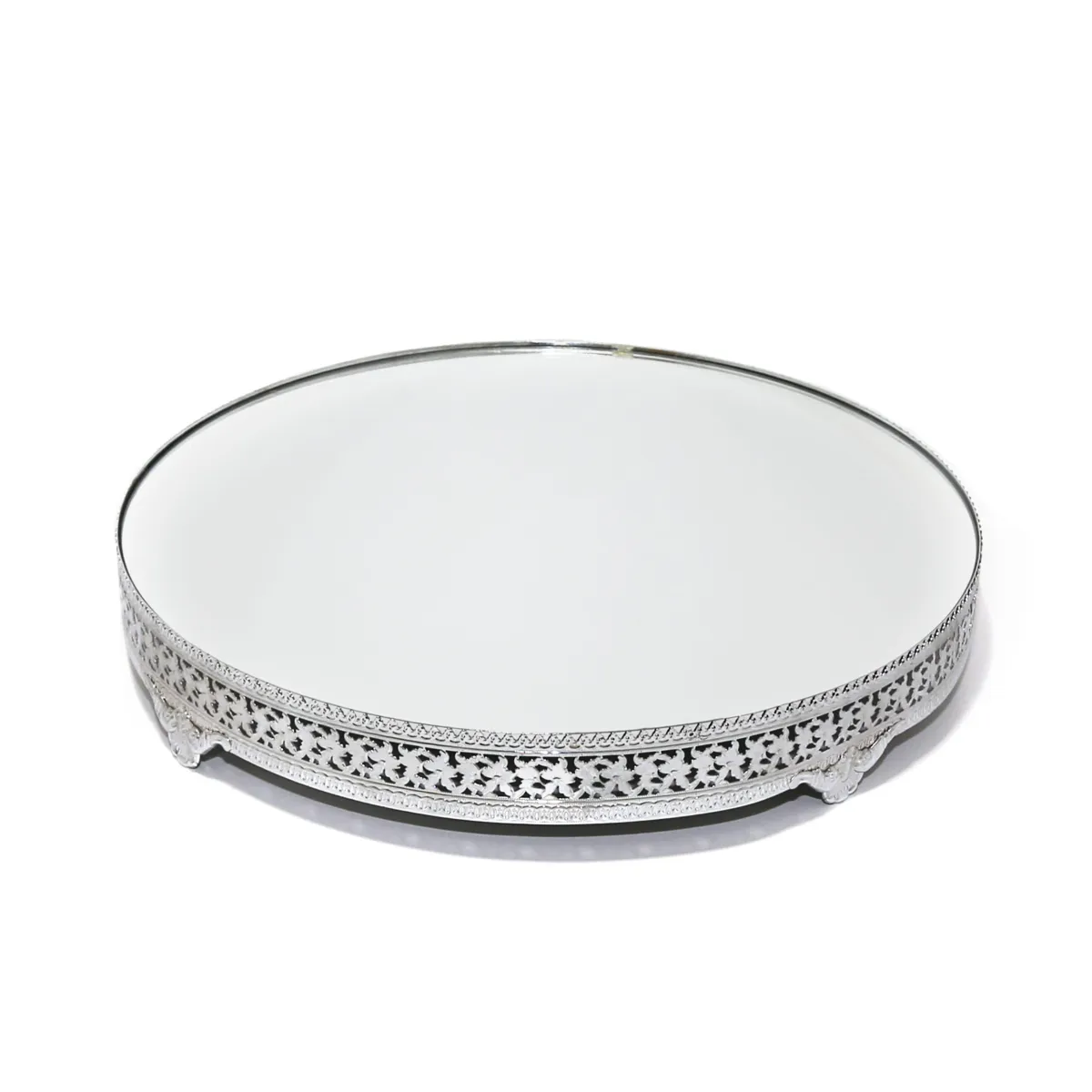 Round Flower Mirror Tray
