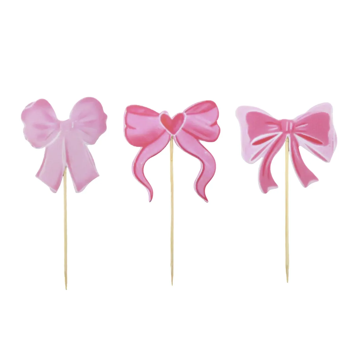 Pink Ribbon Cake Picks Elegant Cupcake Toppers