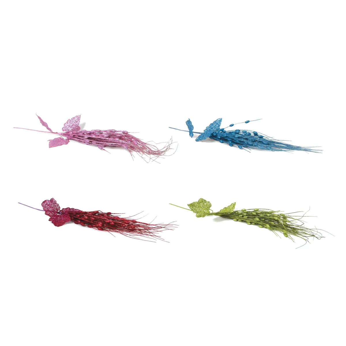 Glitter Tinsel Grass Branch