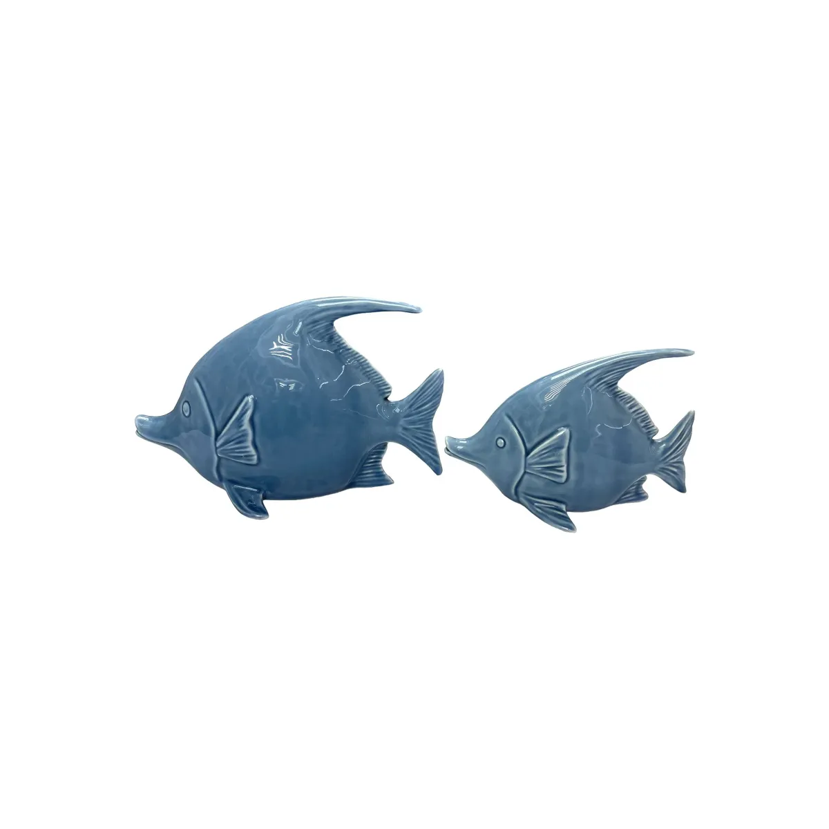 Blue Ceramic Fish – Marine Blue Coastal Accent