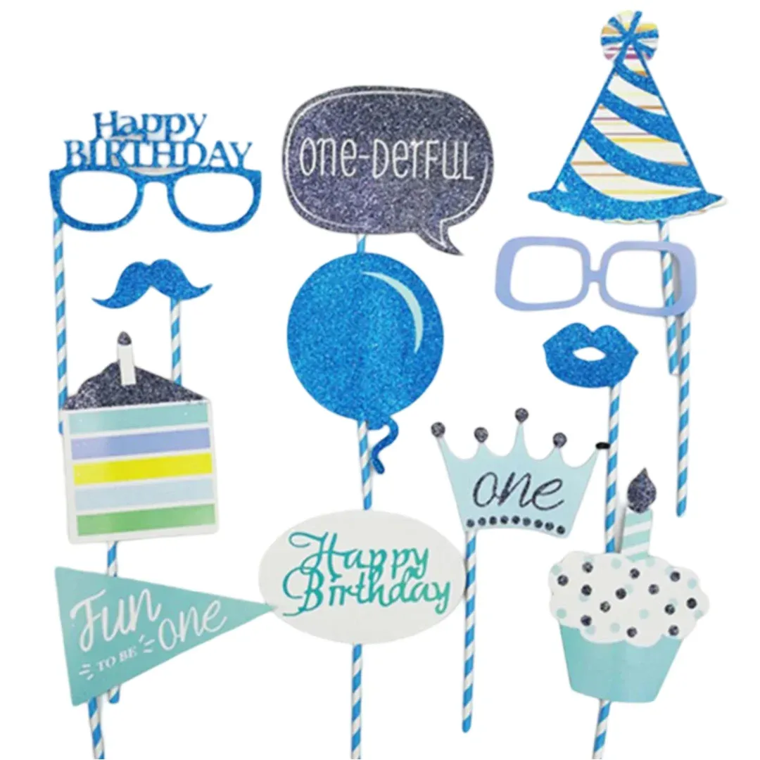 “One-Derful Boy” Props on Sticks – Celebrate His First Birthday with Fun!