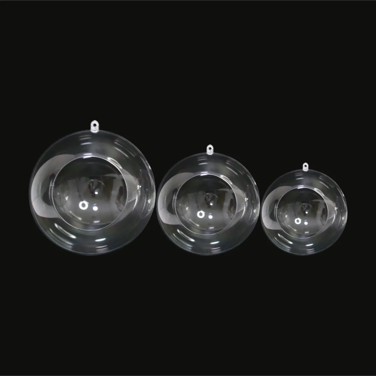 Transparent Open Side Ball Plexi Container