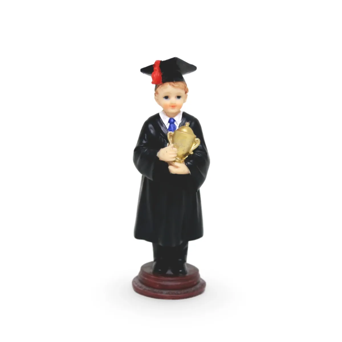 Standing Graduated Boy Figure Decoration – 10″ Tall Graduate Statue for Commencement Displays, Grad Party Centerpiece & Shelf Decor