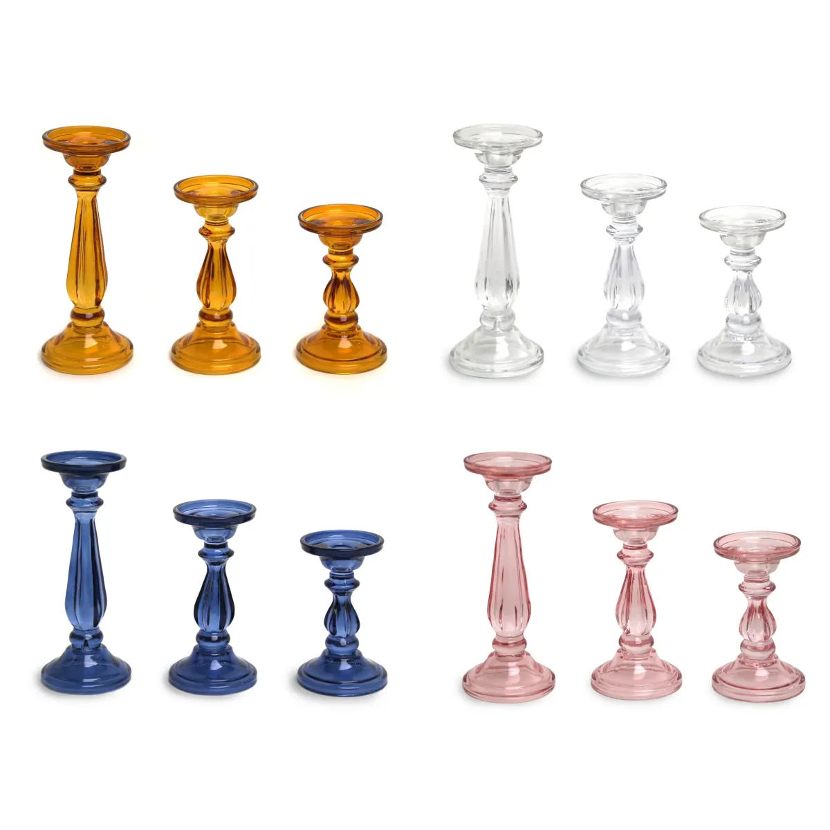 Classic Pillar Glass Candle Holder