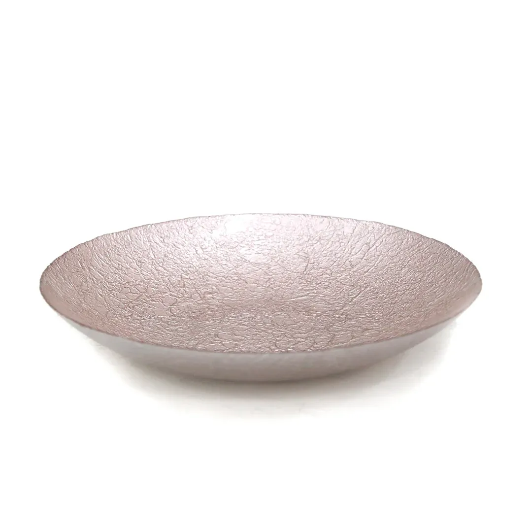 Metallic Rose Shallow Bowl
