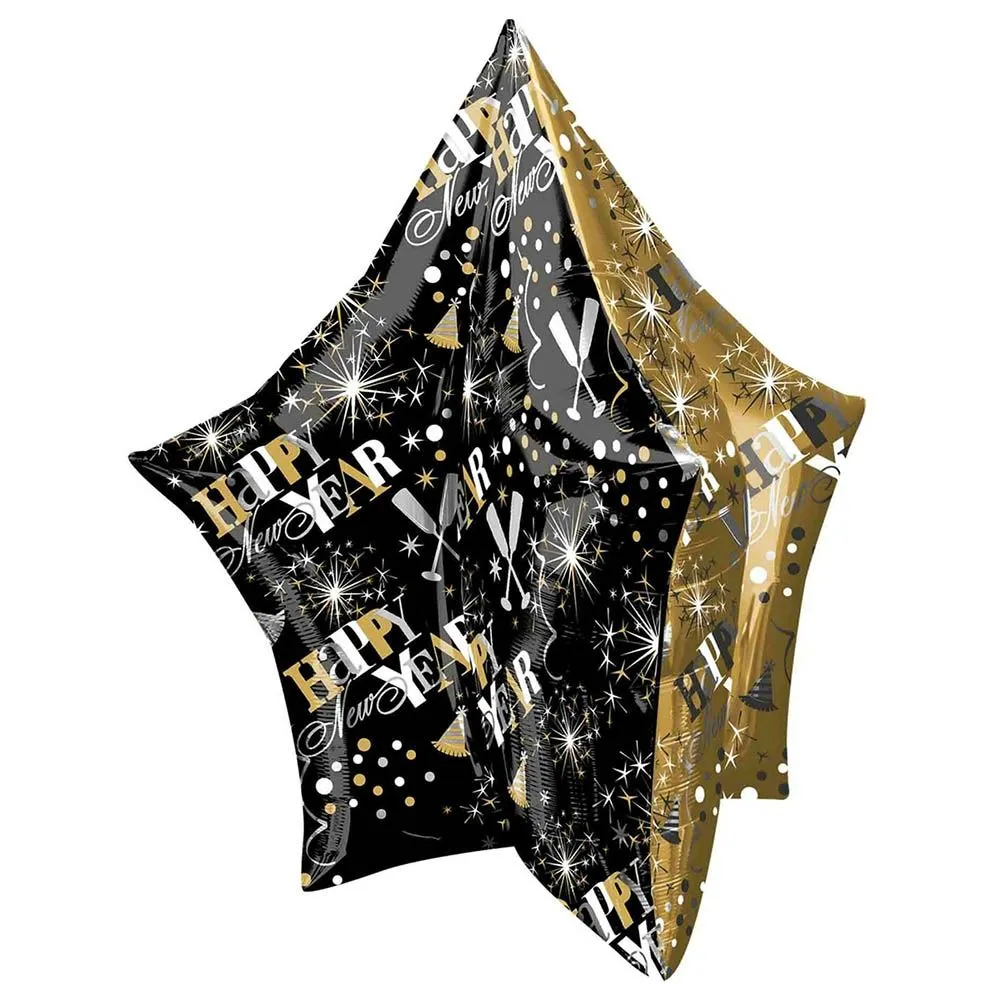Happy New Year 3D Star Foil Balloon