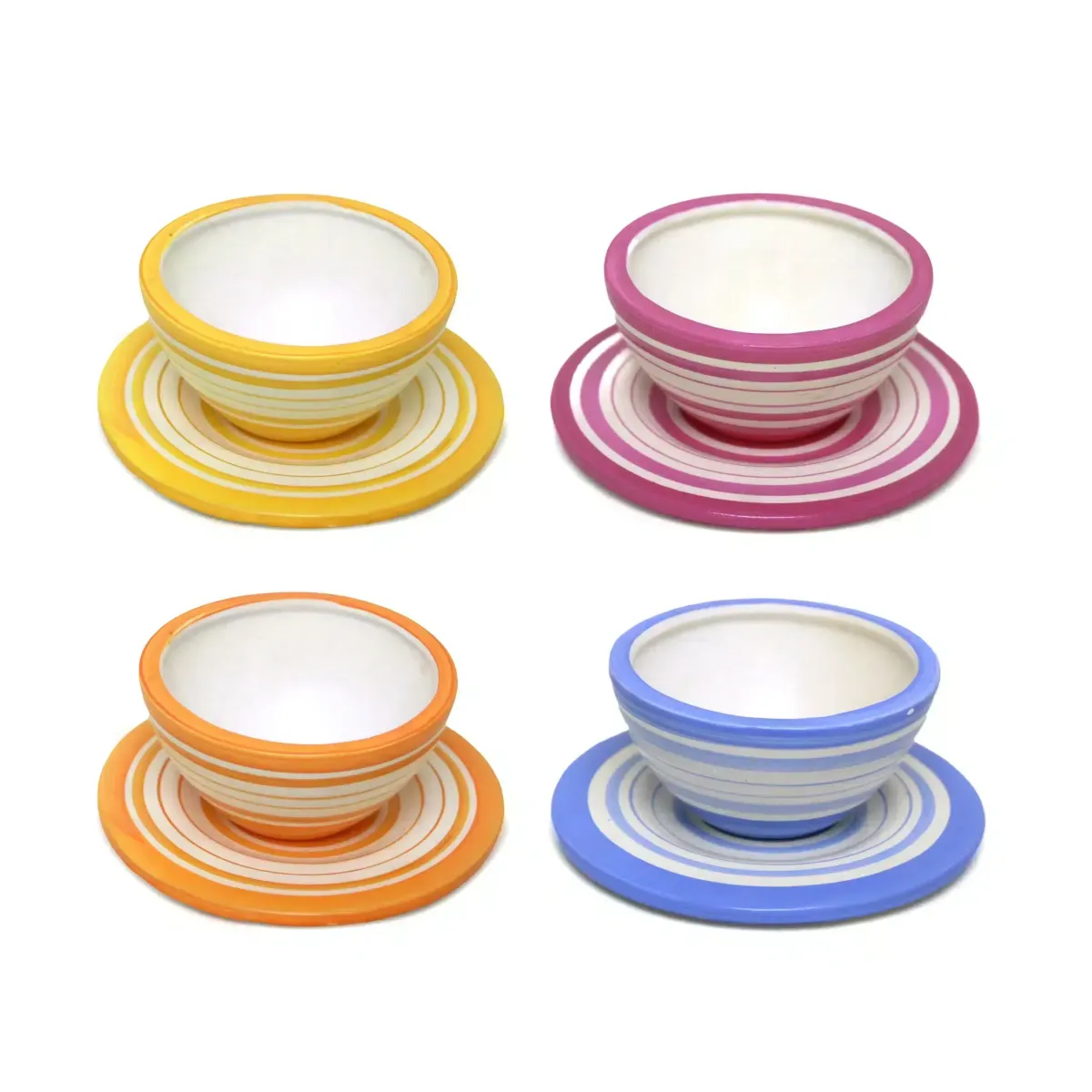Striped Bowl & Plate