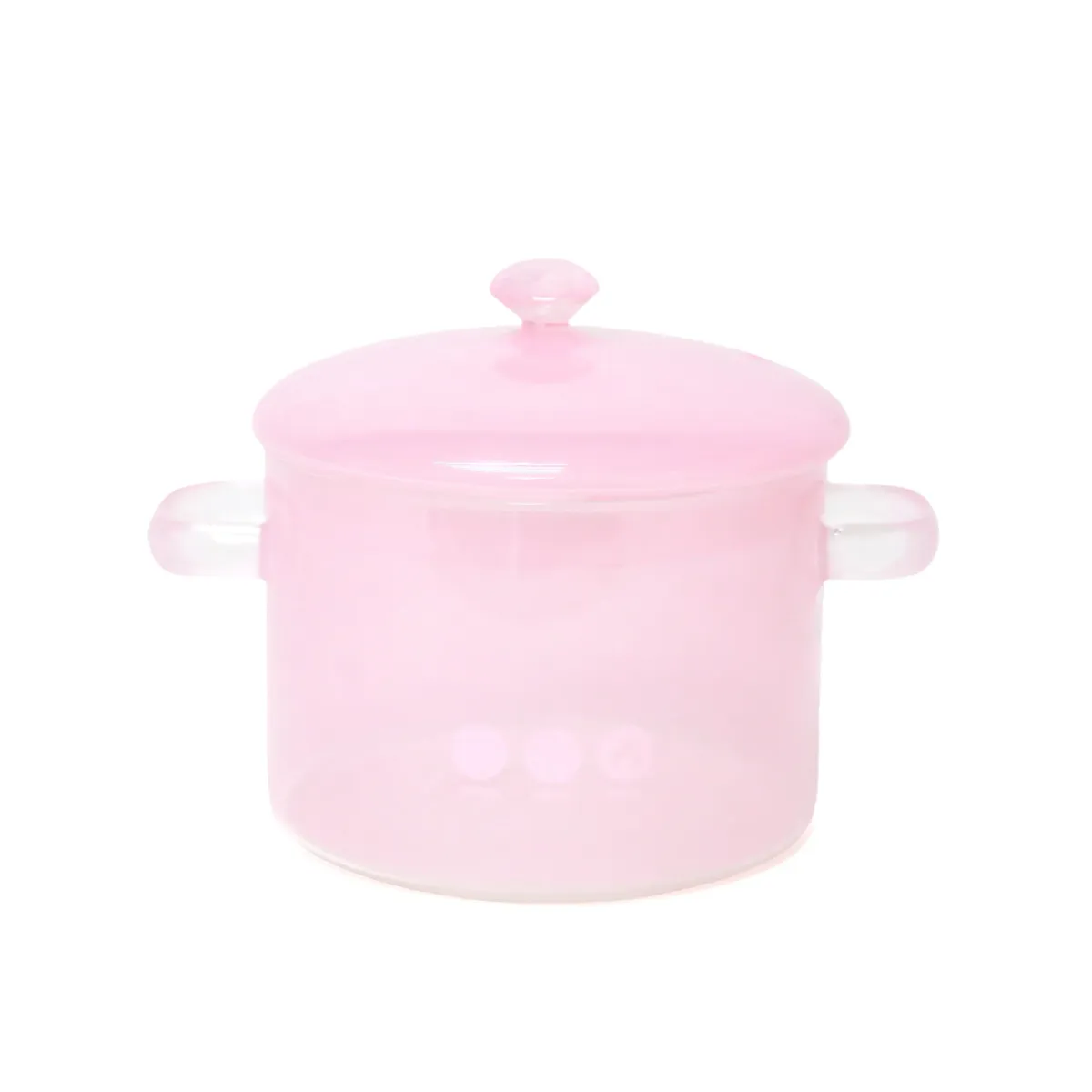 Powder Pink Borosilicate Glass Cooking Pot