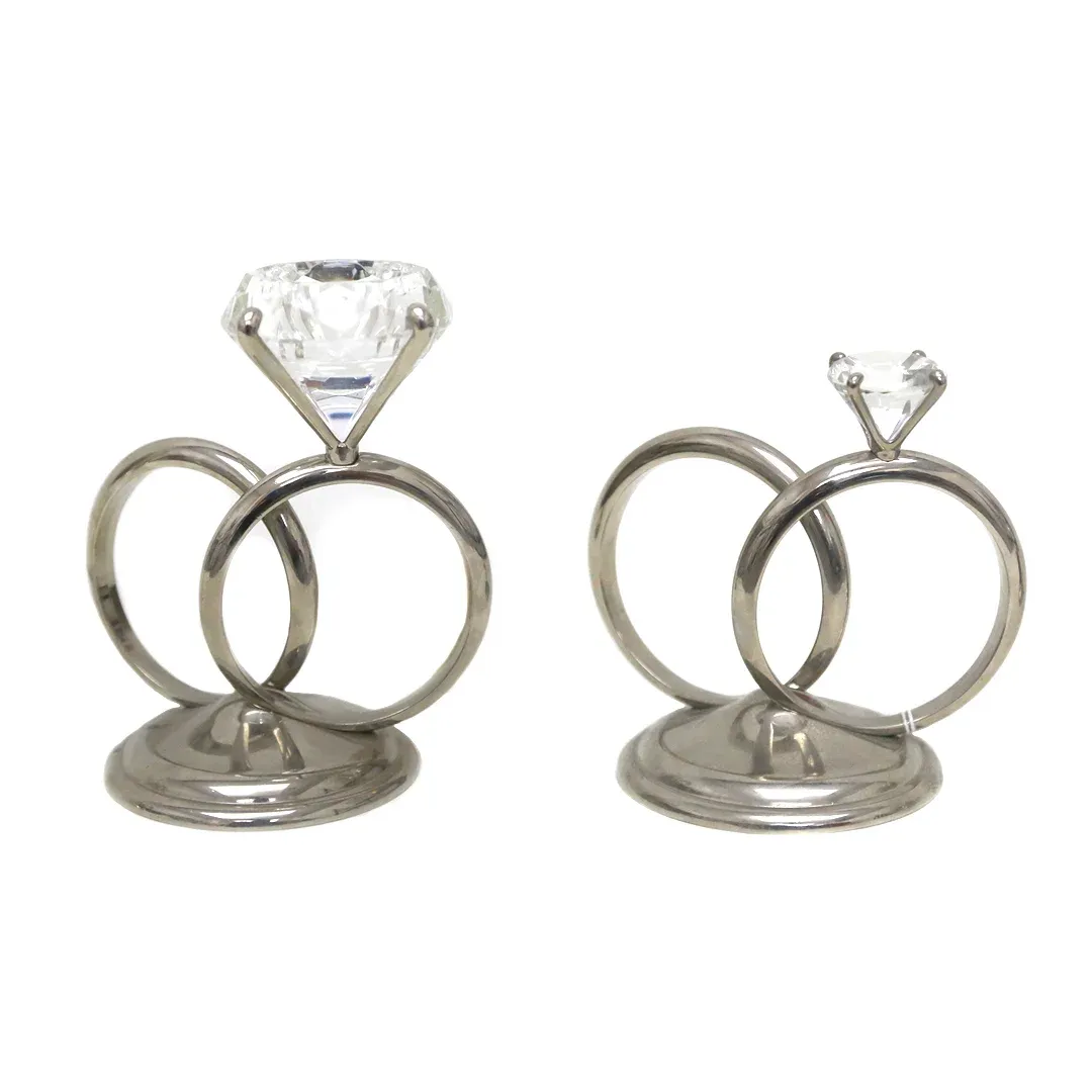 Crystal Diamond On 2 Rings Base