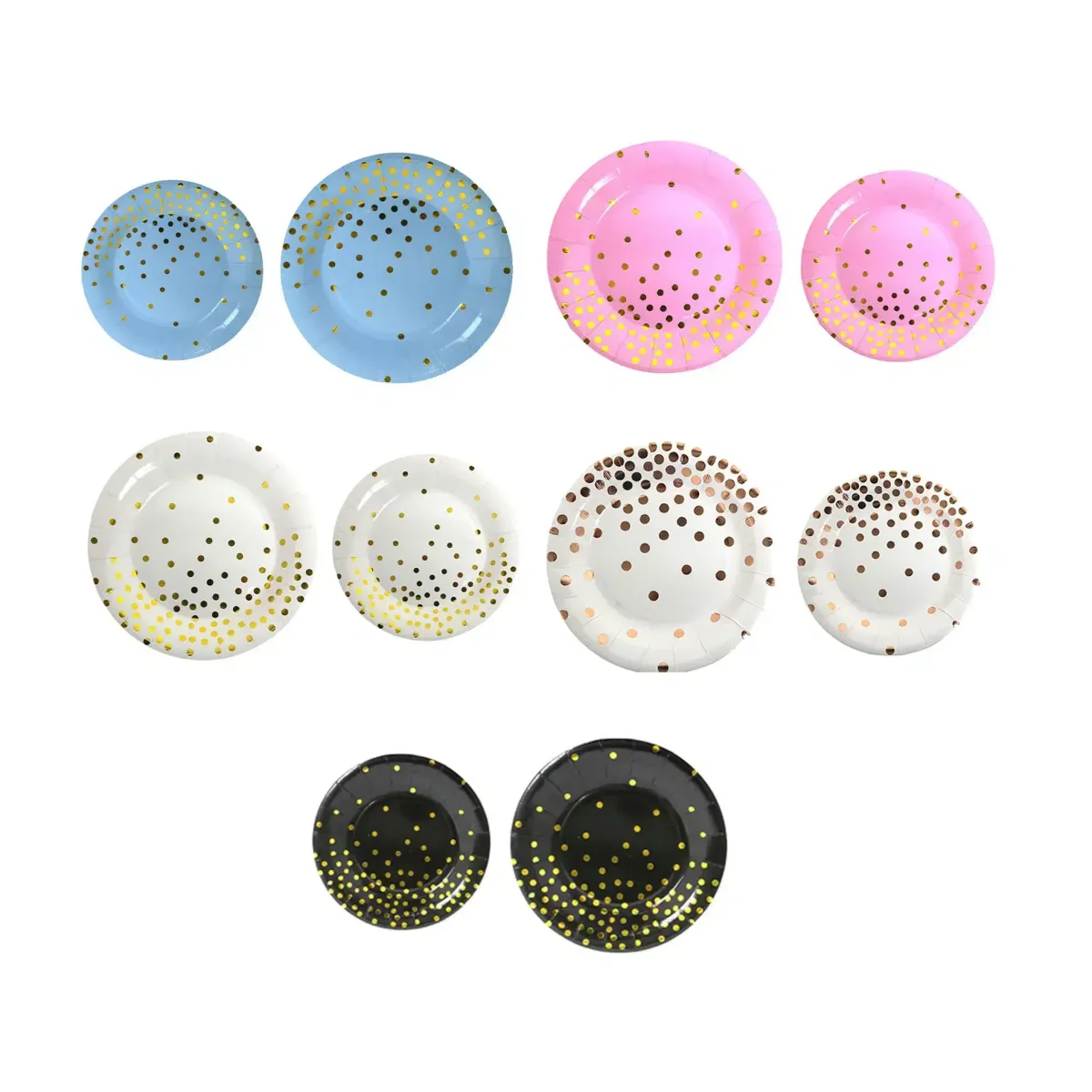 Pink & Gold Side Dotted Carton Plates – Elegant Party Tableware