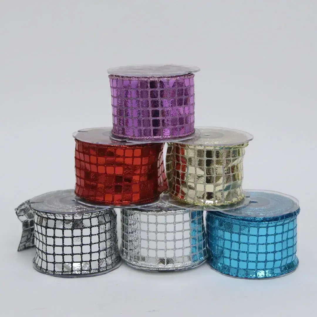 Cubic Pattern Organza Ribbon