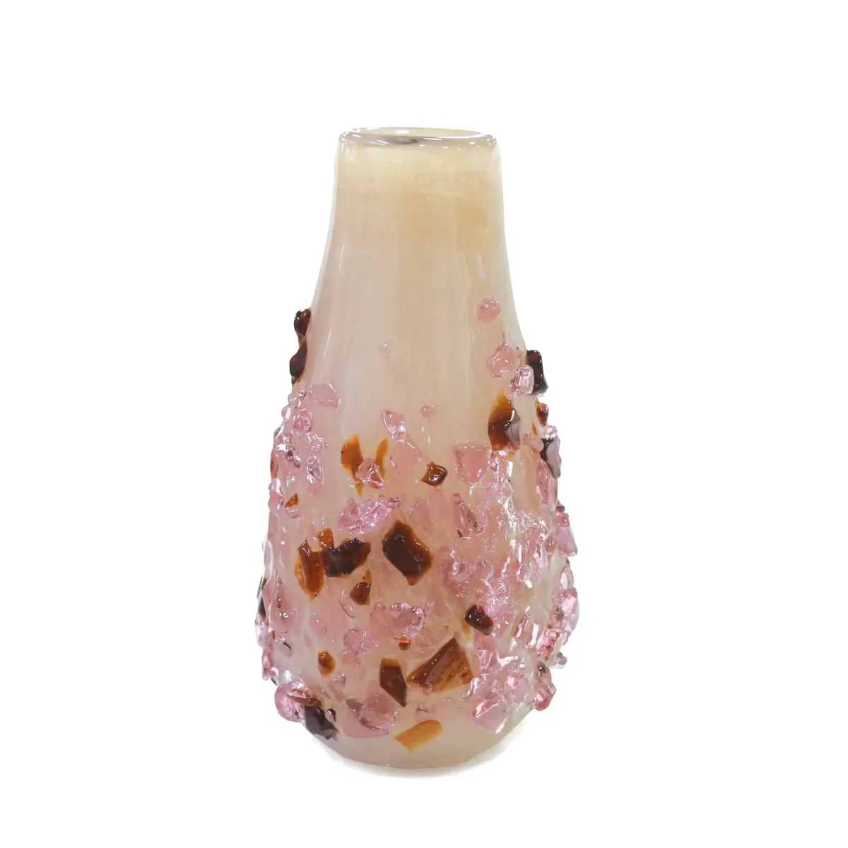 Pink Crystal Shapes Glass Vase