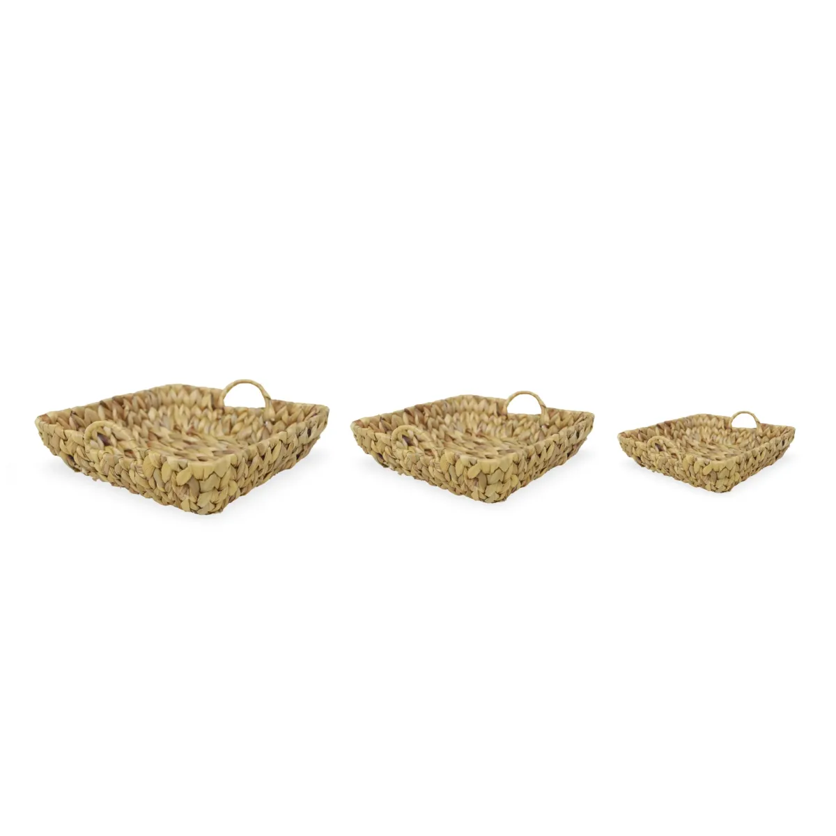 Square Natural Willow Basket With Handle Set