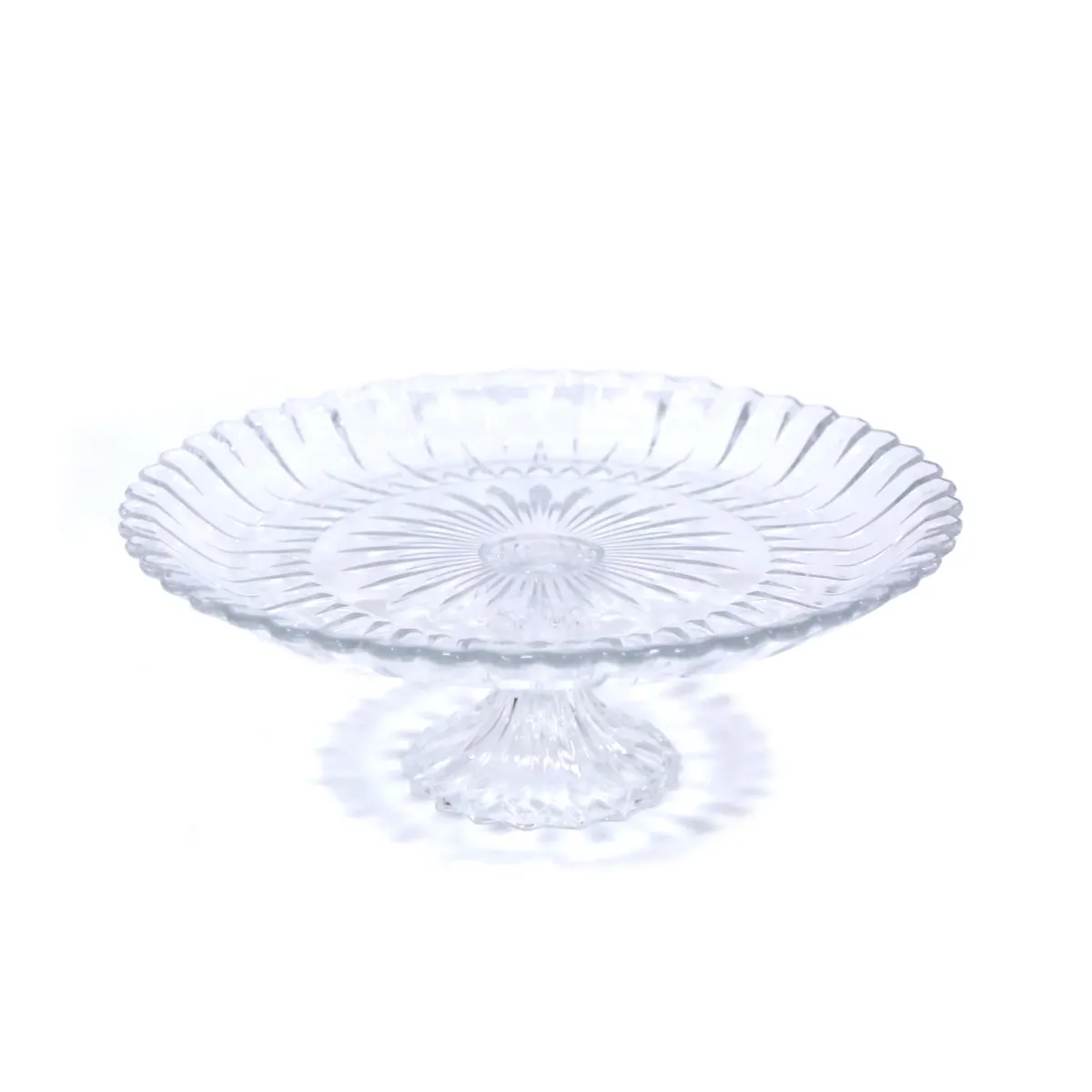 Clear Glass Fruit Plate W/Base