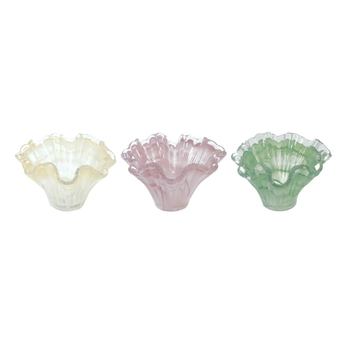 Wavy Ribbed Glass Vase – Elegant Modern Decor