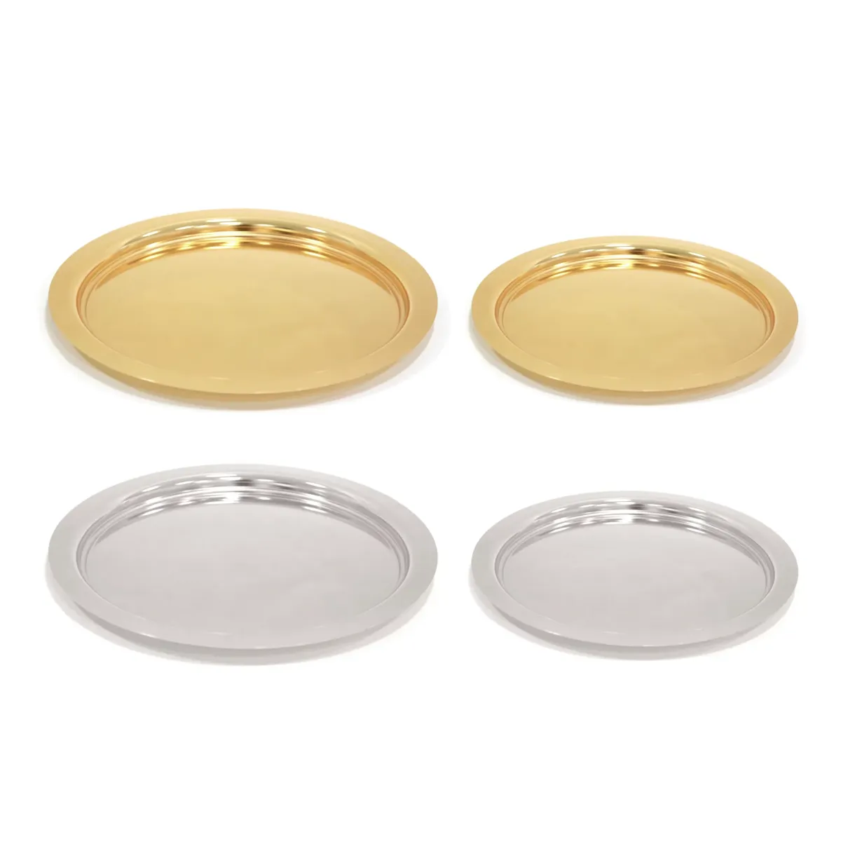 Round Metal Handless Tray