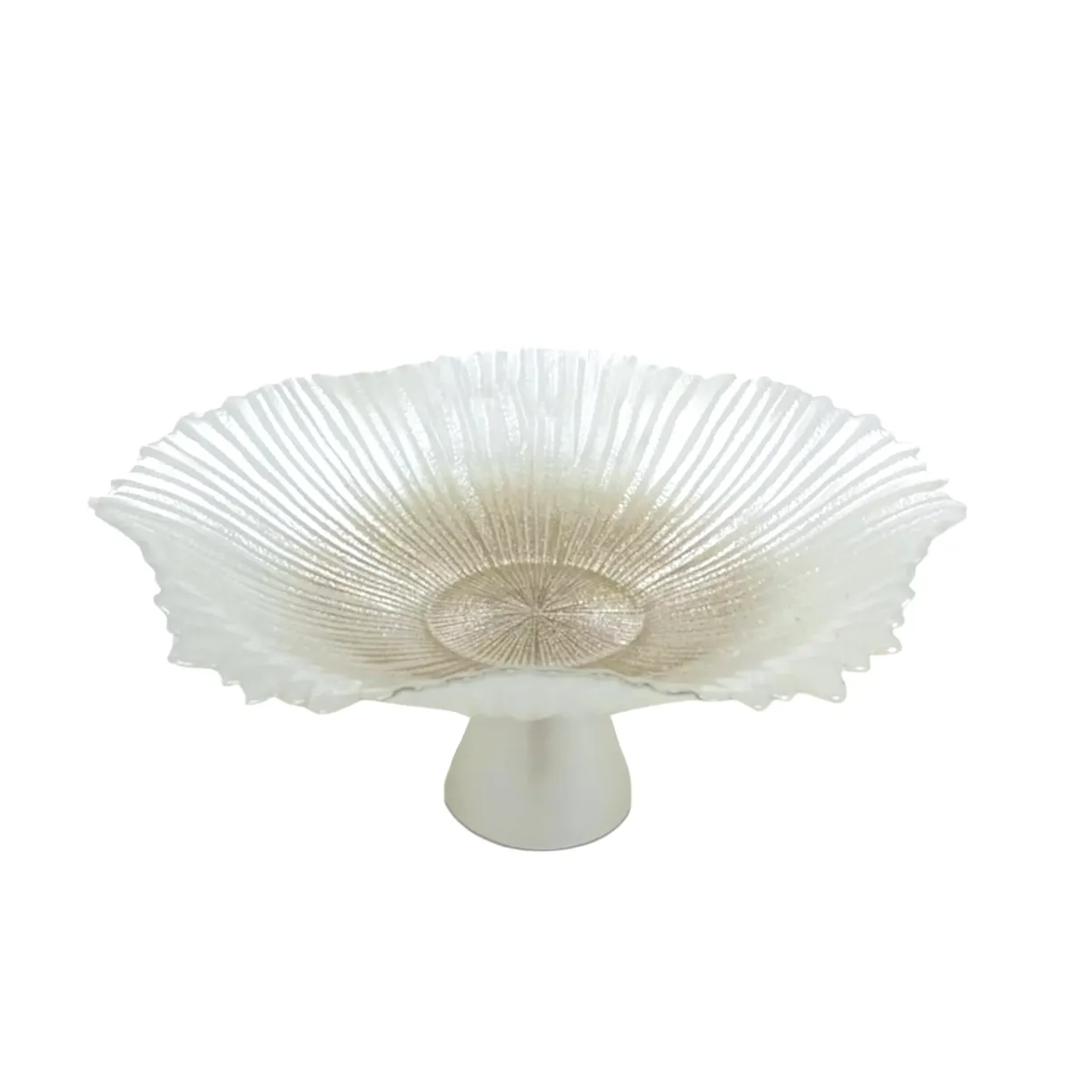 Pearl White Footed Bowl – Elegant Home & Serving Piece