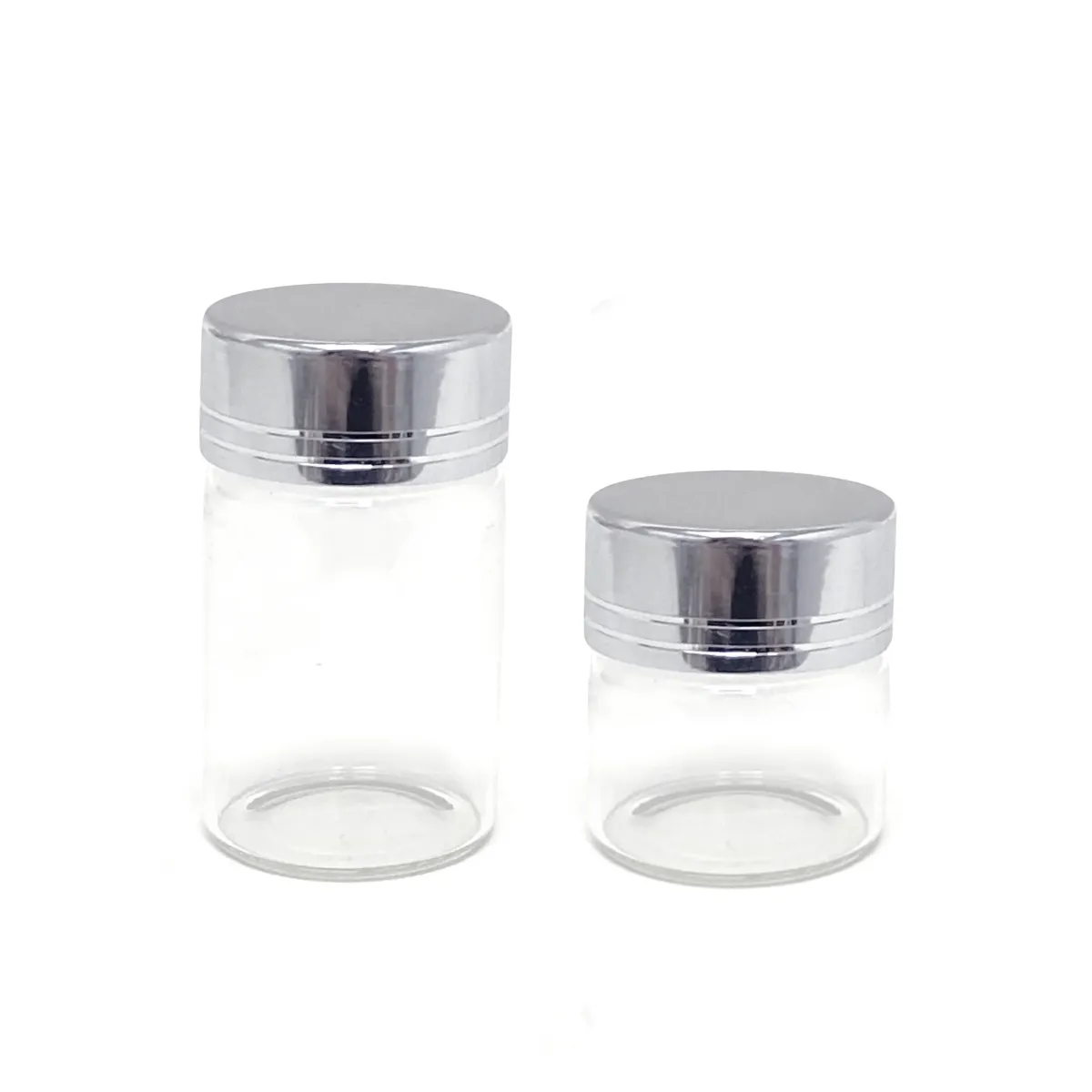 Mini Glass Silver Covered Jar