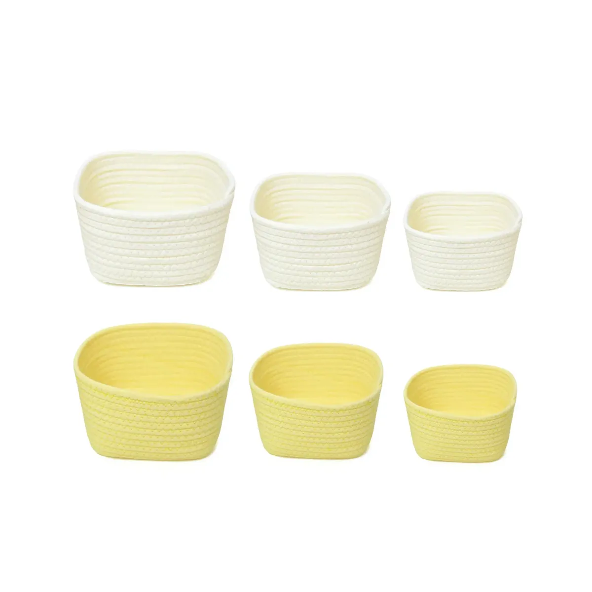 Square Woven Basket Set of 3 Storage Home Decor