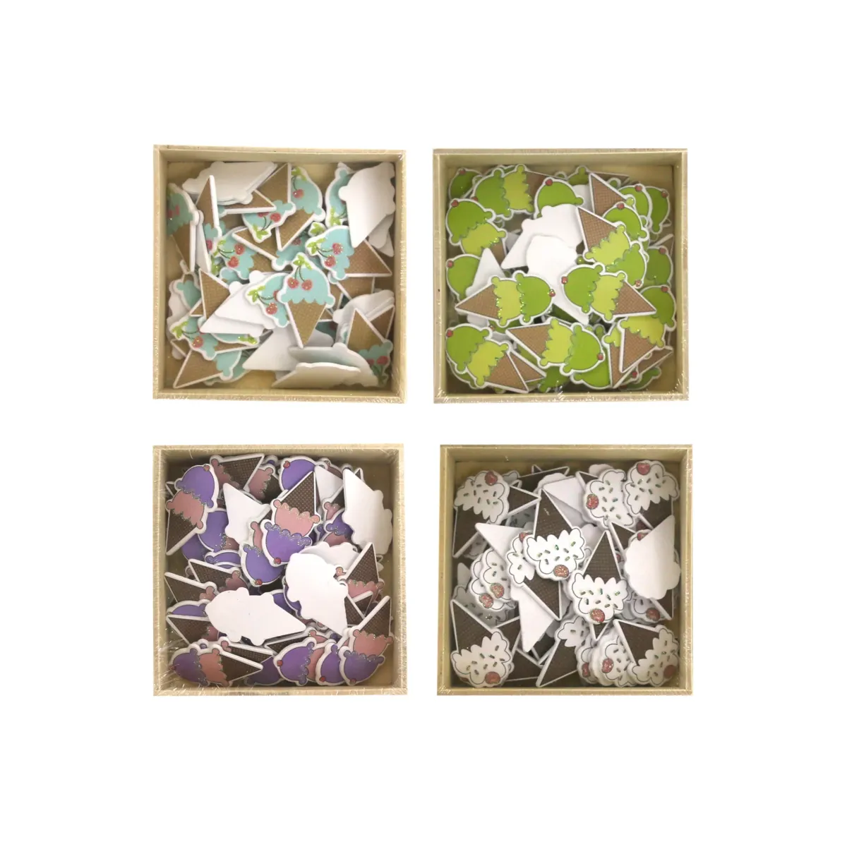 Candy Wooden Motif – 3.5 cm, 48‑Piece Pack