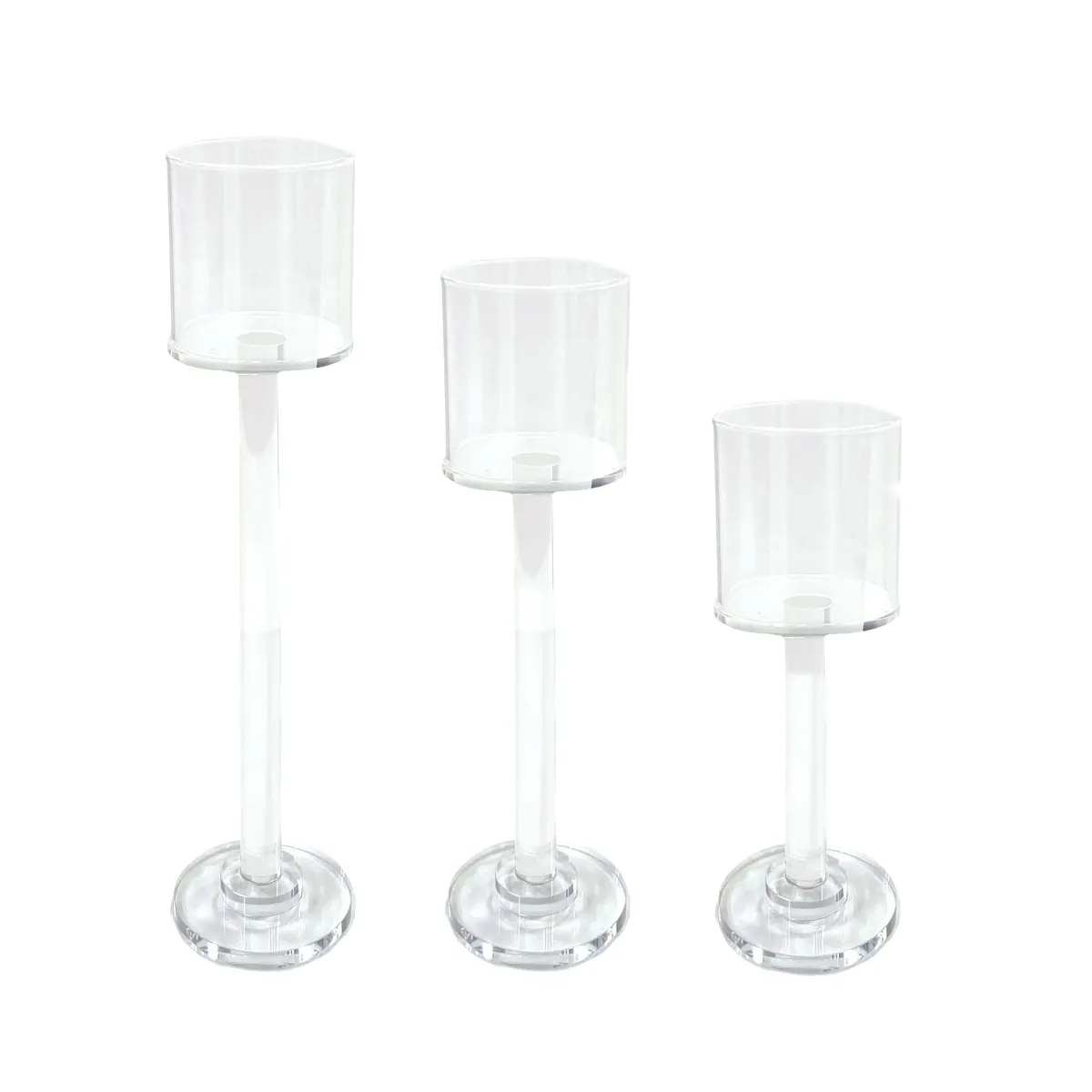 Glass Cup Footed Candle Holder