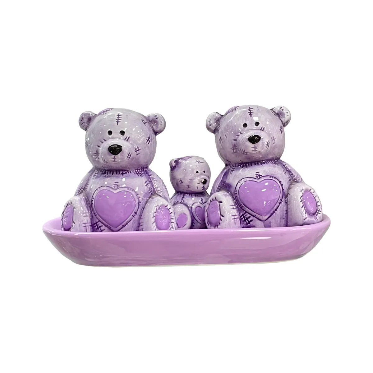 Purple Milk Salt & Pepper Plate Set