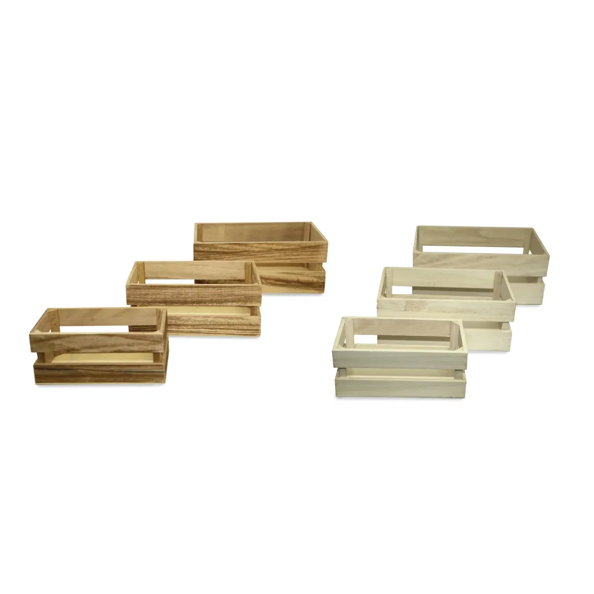Mid Open Wooden Rectangle Basket